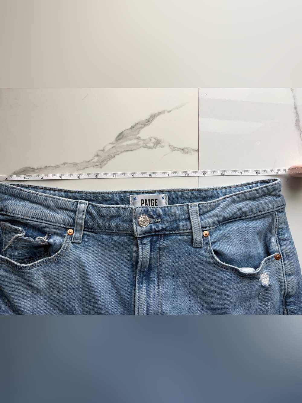 PAIGE Anessa sz 30 High Rise Ankle Wide Leg Jeans cropped Distressed - Picture 12 of 14